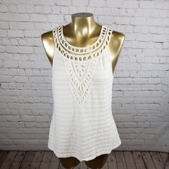 Anthropologie Tops - Anthropologie Postmark White Sleeveless Top Small